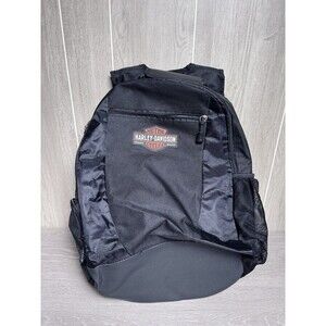 Harley-Davidson Black Backpack Padded Straps Front Pocket Side Mesh Bag